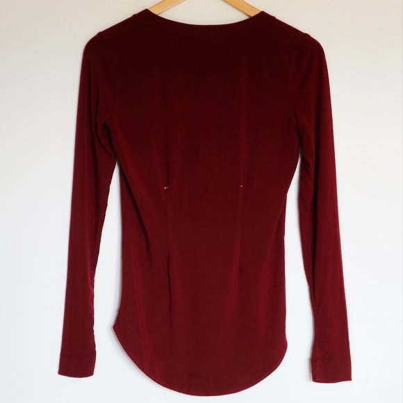 Dark Red Kit and Ace Long Sleeve V-Neck Shirt NWOT - Picture 2 of 7